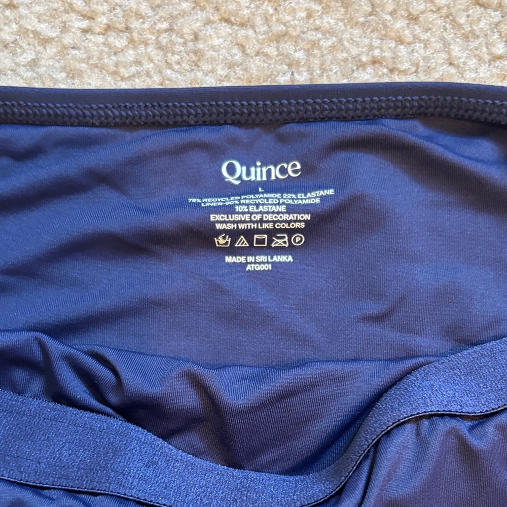 Quince Deep Navy Scoop One-Piece Swimsuit - Picture 8 of 8